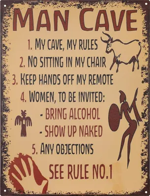 Produktbild von Moritz Blechschild 25 x 33 cm MAN CAVE 5 Rules Deko Metallschild Retro Vintage Retro Sprüche lustig