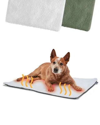 Productafbeelding van PiuPet® Zelfverwarmende honden deken | 90x60 cm | Verwarming zonder elektriciteit | Hondenwarme deken | Zelfverwarmend | Pluche en wasbaar | (Wit)