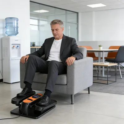Image de Mini vélo elliptique pour sous le bureau - Vélo d'appartement - Compact et silencieux - Cardio assis - Bureau à domicile et maison - Pour adultes et enfants