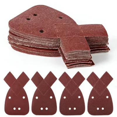 Immagine prodotto di 60 fogli di carta abrasiva con grana 40/60/80/120/180/240 per levigatrice orbitale