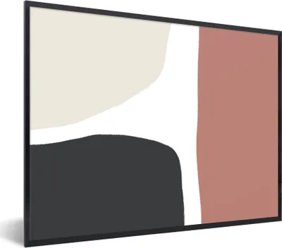 Produktbild von MuchoWow® Gerahmtes Poster Pastell - Abstrakt - Design 80x60 cm - Poster mit Schwarzem Bilderrahmen Wandposter Rahmen Foto Bilder - Schwarzem - Mit Gestell