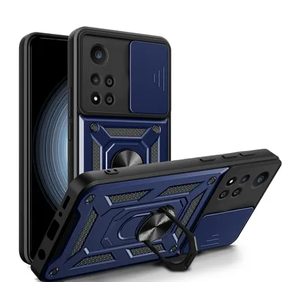 Produktbild von Outdoor Panzer Hülle Xiaomi Redmi Note 11 Pro+ Handyhülle Kameraschutz Ringhalte Blau