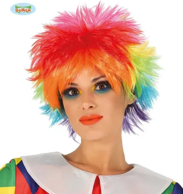 Produktbild von bunte strubbelige Clown Perücke für Damen