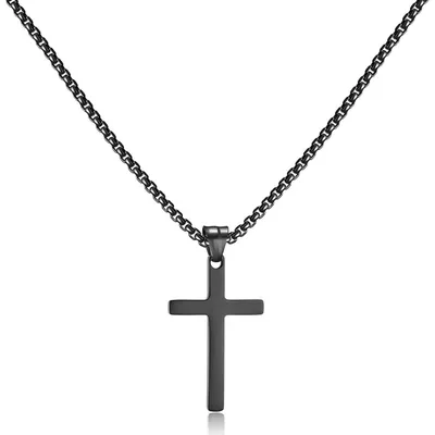 Produktbild von Kreuz Kette Herren Gold/Silber 316L Edelstahl 60cm