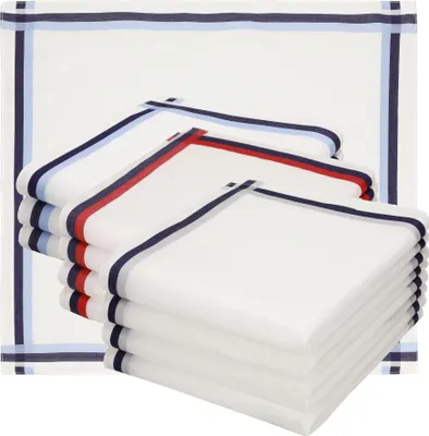 Produktbild von Betz 12 Stück Herren Stoff Taschentücher Set Größe 40x40 cm 100% Baumwolle verschiedene Dessins Farbe - Design 2