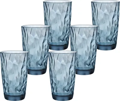 Produktbild von Longdrink Gläser 47cl Diamond Ocean Blue - 6 Stück