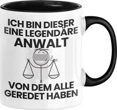 Produktbild von Anwalt Geschenk Tasse Lustige Geschenkidee Geburtstag für Anwalt Ich Bin Dieser Legendäre Anwalt Von Dem Alle Geredet Haben Kaffee-Becher (Schwarz)
