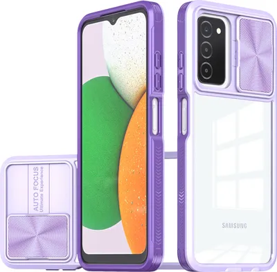 Produktbild von Galaxy A53 5G Hülle, TPU Bumper mit mit Schiebe Kamera Schutz Klar Schutzhülle für Samsung Galaxy A53 5G Lila