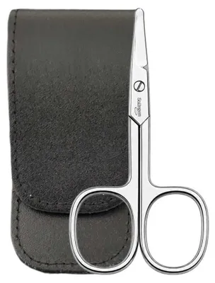 Produktbild von Baby Nagelschere Solingen mit abgerundeten Spitzen & Echtleder-Etui – Kindernagelschere für Babys und Kleinkinder – präzise Nagelpflege