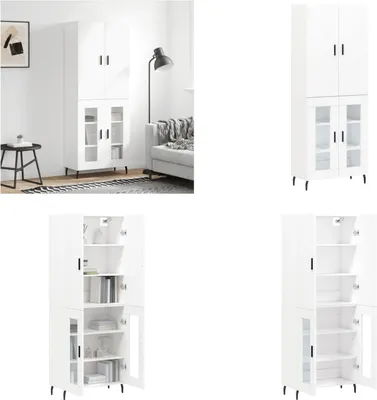 Produktbild von vidaXL Highboard Weiß 69,5x34x180 cm Holzwerkstoff - Highboard - Highboards - Sideboard - Schrank