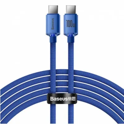 Zdjęcie produktu dla Baseus Crystal Shine Kabel adujcy USB-C na USB-C 100W, 2m - Niebieski