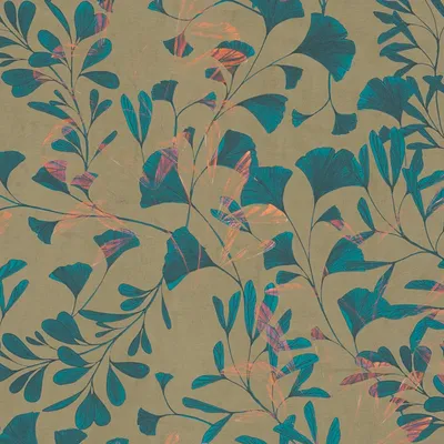 Immagine prodotto di Profhome 782232-GU Carta da parati naturale floreale opaca marrone turchese-blu rosa 5,33 m2