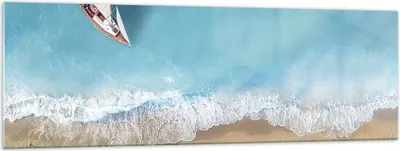 Produktbild von Bilder auf glas - Einteilig - Yacht Sommer Meer - 160x50cm - Glasbilder - Wandbilder - Bilder - zum Aufhängen bereit - Wanddekoration aus Glas - Glas Bilder - Wandbild auf Glas - GAB160x50-4140