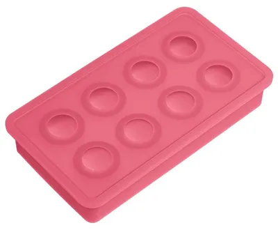 Eiswürfelbereiter aus Silikon, 8 Kugeln à 3 cm, rot