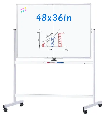 Produktbild von Großes, magnetisches Whiteboard auf Ständer, 48 x 36 cm