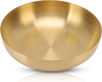 Immagine prodotto di Contenitore rotondo dorato per spezie in acciaio inossidabile - 24 cm, per erbe aromatiche e salse