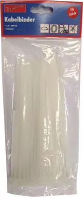 Produktbild von TrendLine Kabelbinder weiß 3,6 x 200 mm, 75 Stück