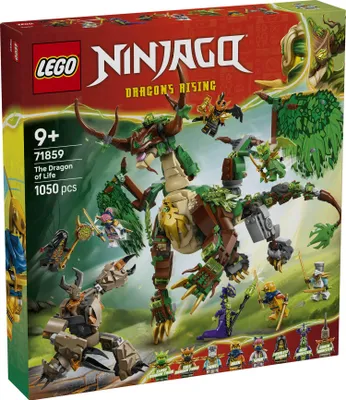 Productafbeelding van LEGO NINJAGO De Draak van het Leven - Ninja speelset met een drakenfiguur, een mini-monster mech, 8 minifiguren en zwaarden - Een creatief cadeau voor jongens en meisjes vanaf 8 jaar en fans - 71859