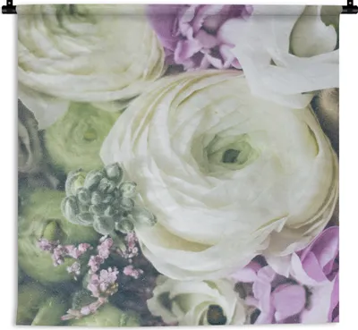 Produktbild von MuchoWow® Wandteppich Wandbehang Blumen - Rosen - Natur 60x60 cm Tapisserie Dekoration Wandtuch - Dekorationen - Wand Decke