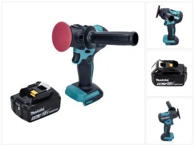 Image de Makita DPV300T1 Ponçeuse-polisseuse sans fil 50/80 mm 18V Brushless + 1x Batterie 5,0 Ah - sans chargeur
