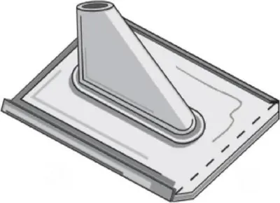 Image de Tuile en zinc à emboîter avec raccord pour montage sur mât, brute, 60 mm