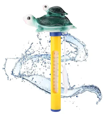 Imagen del producto de Termómetro flotante para piscinas, con forma de tortuga, de fácil lectura