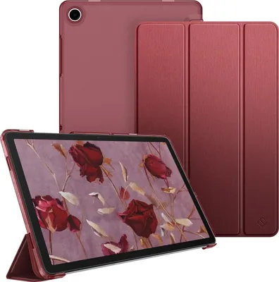 Produktbild von Fintie Hülle für Samsung Galaxy Tab A9 Plus 11 Zoll 2023, Ultradünn Schutzhülle mit Translucent Rückseite Cover mit Auto Schlaf/Wach Funktion für Samsung Tablet A9+ SM-X210/X216/X218, Weinrot