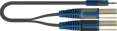 Produktbild von QUIK-LOK RKSA/192-5, 3.5mm, Männlich, 2 x XLR (3-pin), Männlich, 5 m, Schwarz, Blau, Grau