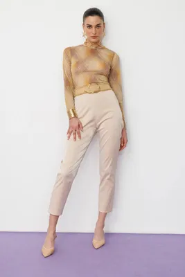 Produktbild von Hose mit hoher Taille, Cream, 36