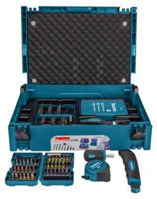 Obrázek produktu pro Makita B-49725 96dílná sada vrtáků + Makpac ( řezací nůž metr pěstní šroubovák ráčnový držák bitů )