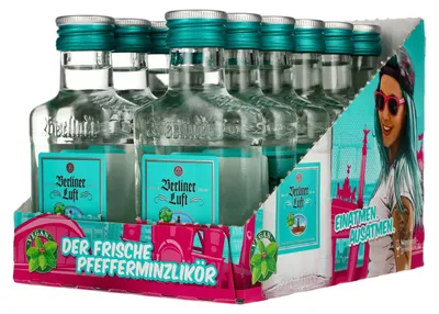 Image de Berliner Luft DER FRISCHE Pfefferminzlikör 18% Vol. 12x0,1l