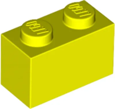 Image de 1 pièce LEGO, pièce c. 3004 en jaune néon