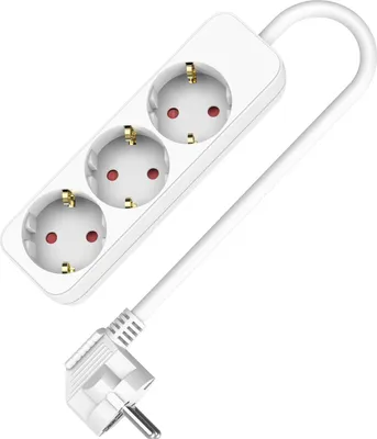 Immagine prodotto di Presa di corrente a 3 vie 3x2p+Z Schuko 5m 230V 16A Bianco