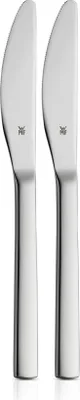 Two silver knives are shown side-by-side against a white background.