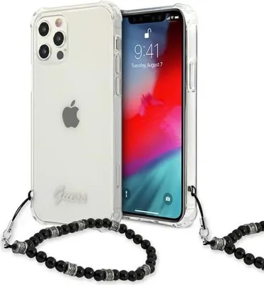 Obrázok produktu pre Guess Guhcp12Lkpsbk Iphone 12 Pro Max 6,7" Priehľadné Pevné Puzdro Black Pearl