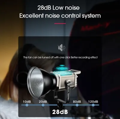 Produktbild von Manbily CFL-200Bi 200 W LED-Videoleuchte Studio Dauerlicht 3000 K-6500 K Fotografie COB-Licht CRI97+ Dimmbar 12 dynamische Lichteffekte APP-Steuerung Bowens-Halterung fuer Live-Streaming Portrait Produkt Hochzeitsfotografie
