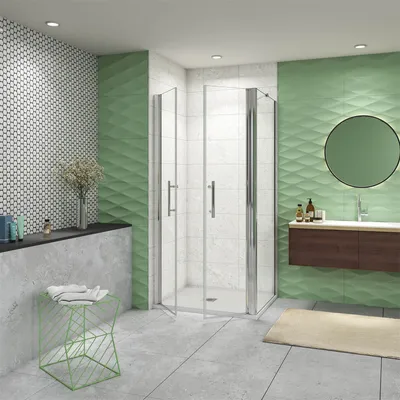 Produktbild von 90x70cm 195cm 6mm Schwingtür Pendeltür Duschtür ESG Nano Glas Duschkabine