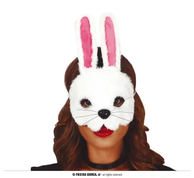 Immagine prodotto di Maschera animale Coniglio Carnevale Costume Halloween Mondo Animale Originale, Colore: Bianco