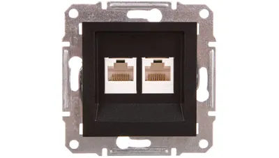 Produktbild von ASFORA Computerbuchse 2x Cat.5e UTP ohne Rahmen, Anthrazit EPH4400171