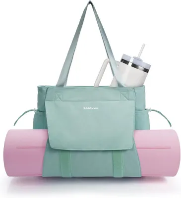 Productafbeelding van Waterdichte yogatas voor dames met apart natvak, klittenbandsluiting en plek voor je yogamat