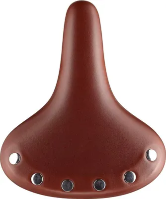 Image de VELO Bicycle Saddle Cruiser w/spring brown leather+rivet