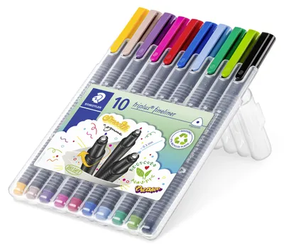Produktbild von STAEDTLER triplus 334 dreikantiger Fineliner Box mit 10 Farben