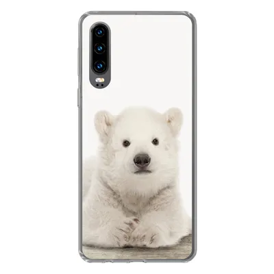Produktbild von MuchoWow® Handyhülle Schutzhülle Hülle für Huawei P30 Eisbär - Tiere - Kinder - Weiß - Jungen - Mädchen Silikon Softcase Handy Hülle - Kartenbesitzer