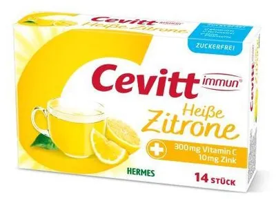 Productafbeelding van Cevitt Immun, hete citroen, suikervrij granulaat, 14 stuks