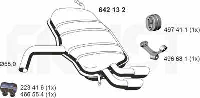 Produktbild von ERNST 642132 Endschalldämpfer für SKODA YETI (5L) Auspuff