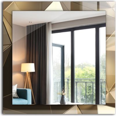 Dekorativer Wandspiegel - Bedruckter Spiegel - Motiv - 60x60 cm - Geometrische Formen