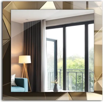 Produktbild von Bedruckter Spiegel - Wandspiegel - Dekorativer - Modern - 60x60 cm - Geometrische Formen