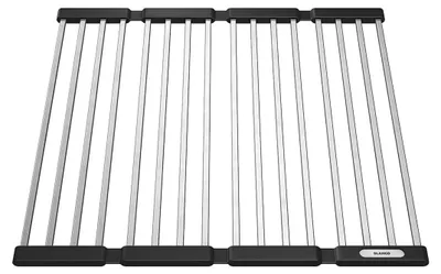 Faltbare Abtropfmatte für Spüle, 42,5 x 46 cm, schwarz/silber