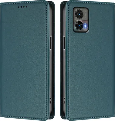 Produktbild von Handyhülle für Motorola Edge 30 Neo, Kunstleder Klapphülle Stoßfeste Magnetische Hülle mit Ständer Grün