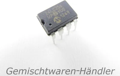 Productafbeelding van 1 x 256Kb I2C (I²) geheugen, 24LC256-I/PG, 32Kb x 8 bit, DIP EEPROM